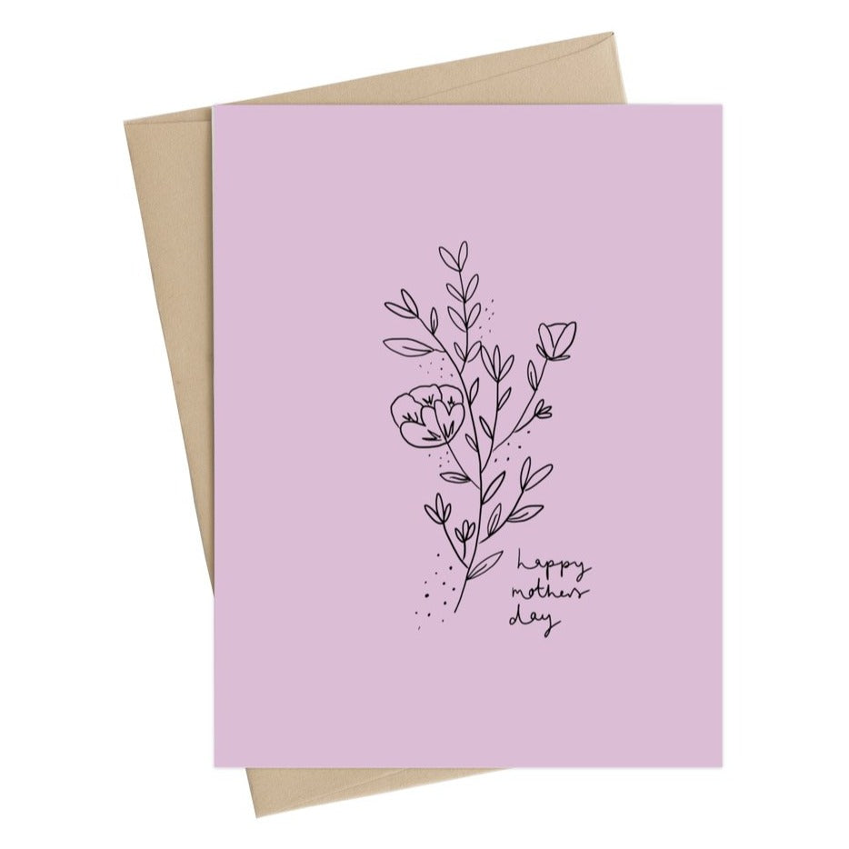 &quot;Happy Mother&#39;s Day&quot; (Purple/Flowers) Card