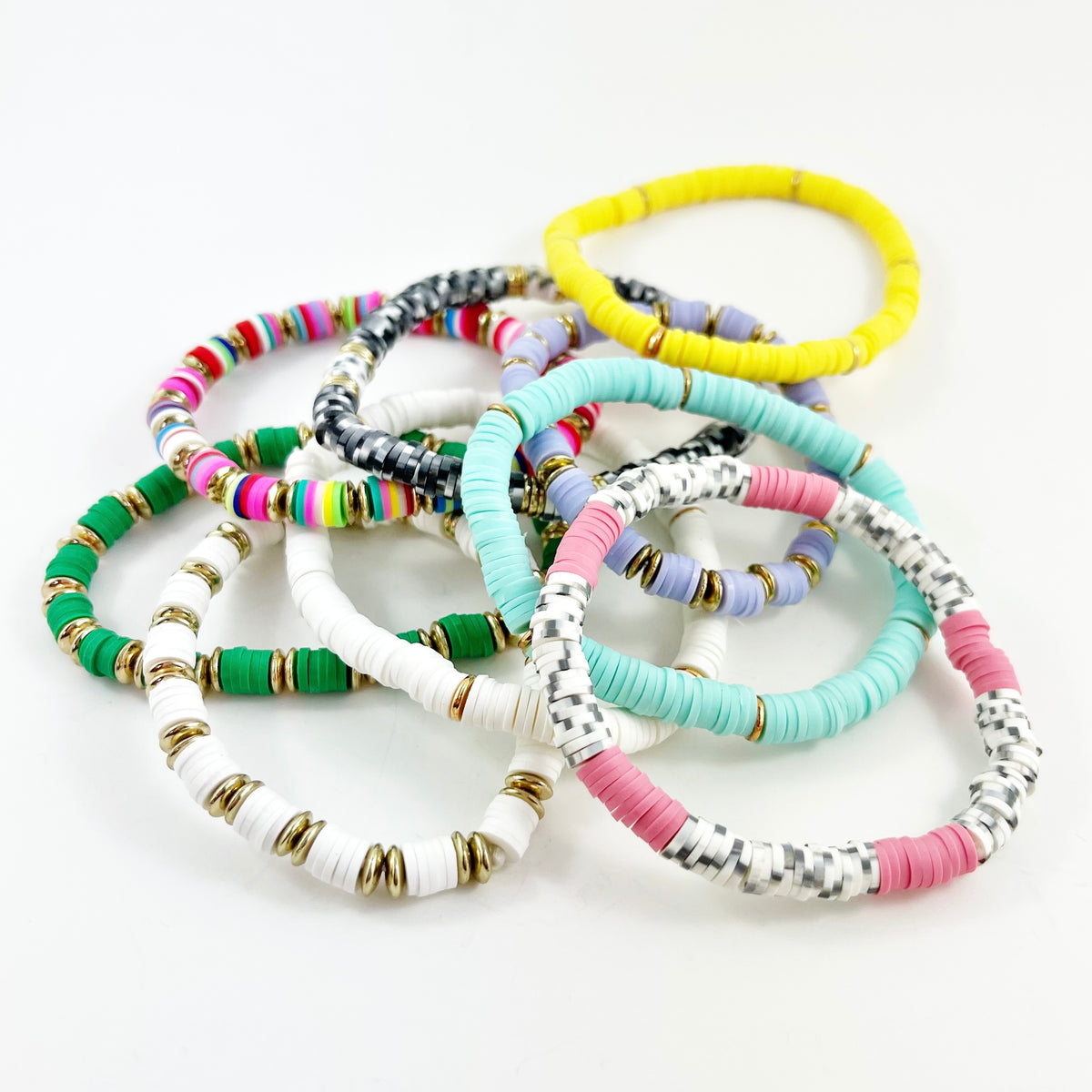 “The Tropics” Clay Bead Bracelets