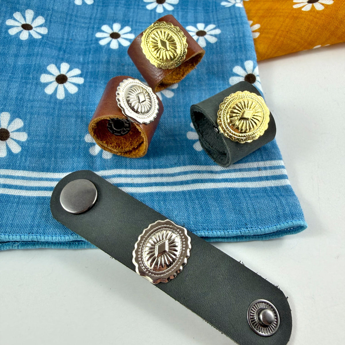 “Out West” Leather Bandana Slide