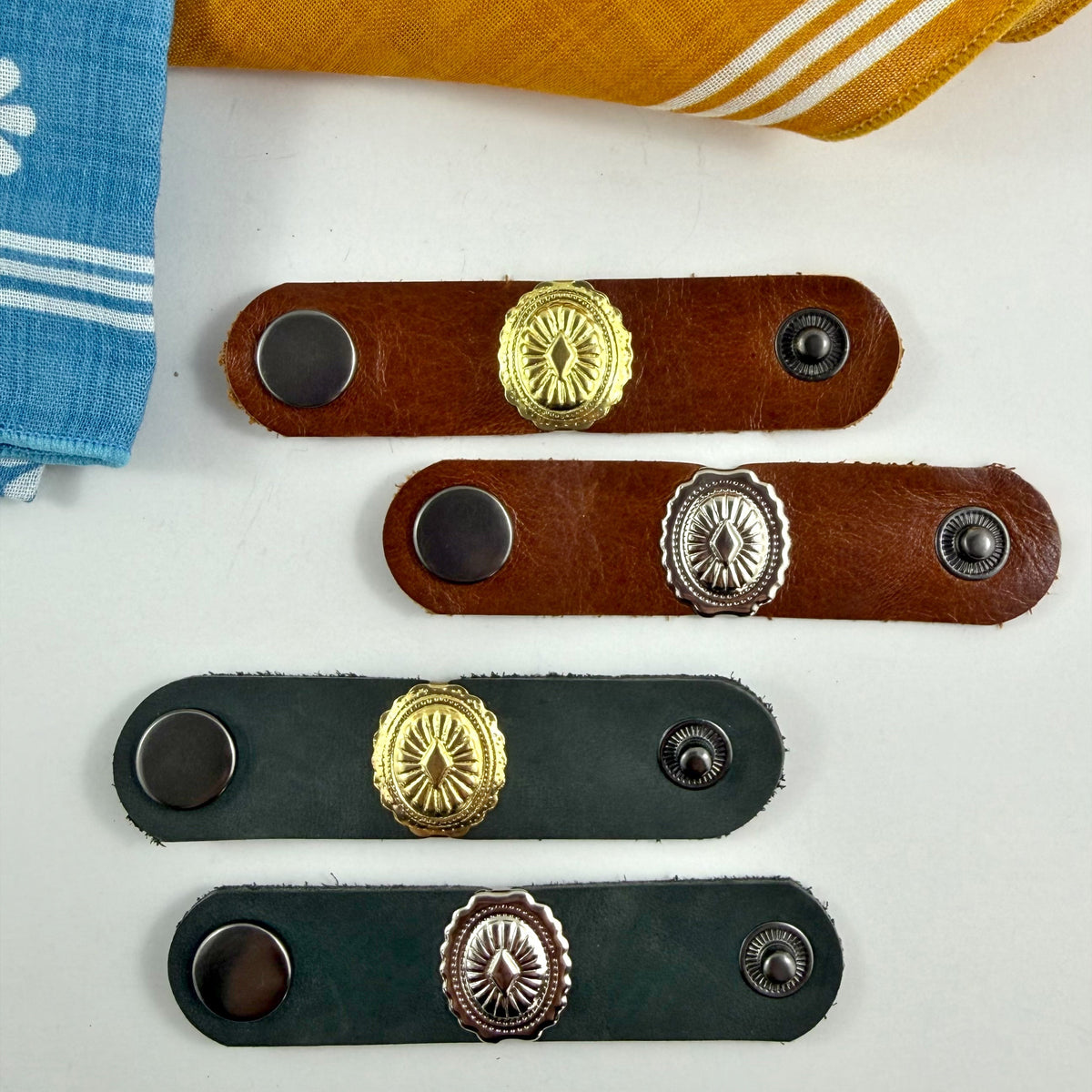 “Out West” Leather Bandana Slide