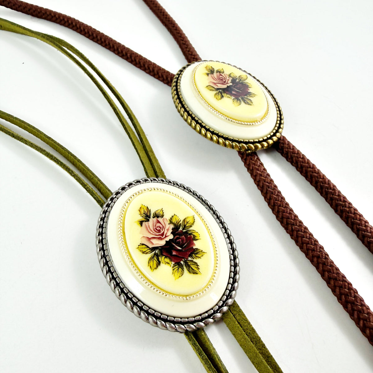 “Coming Up Roses” Vintage Bolo Tie