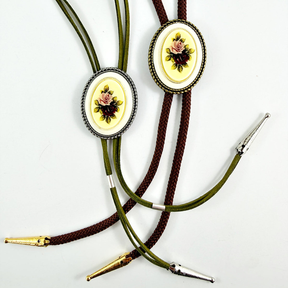 “Coming Up Roses” Vintage Bolo Tie