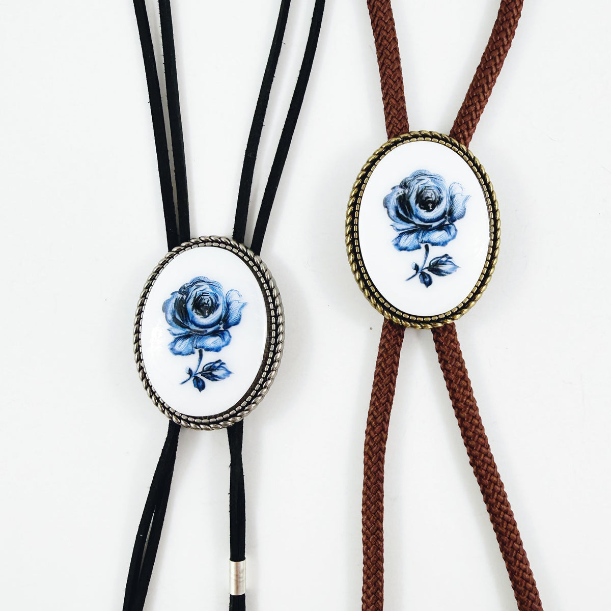 “Blue Rose” Vintage Bolo Tie