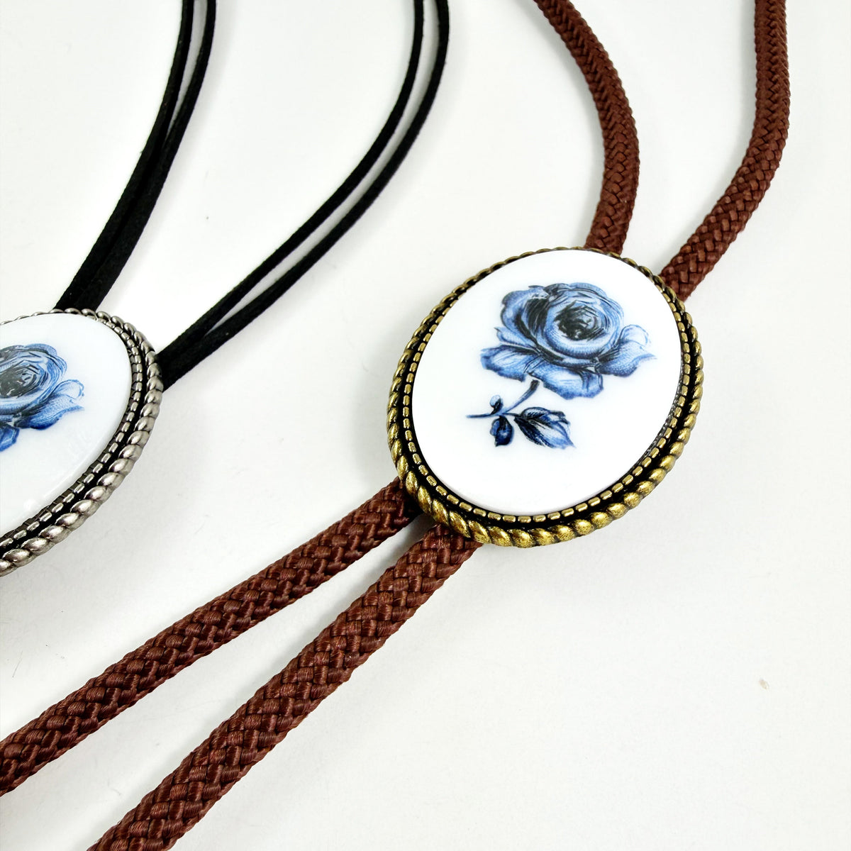 “Blue Rose” Vintage Bolo Tie