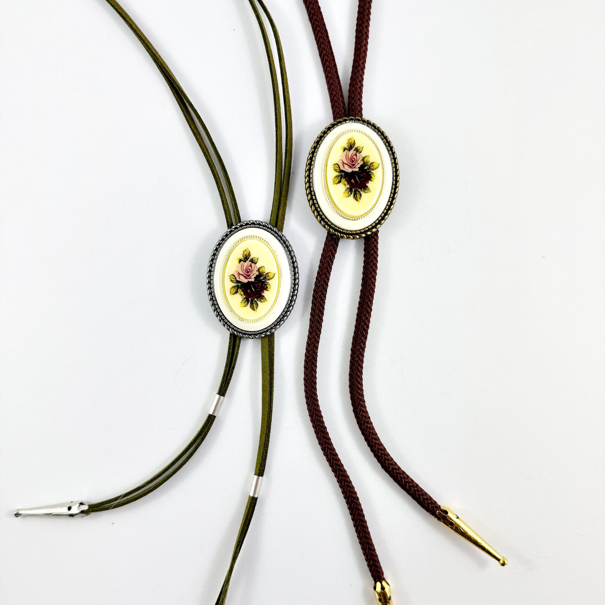 “Coming Up Roses” Vintage Bolo Tie