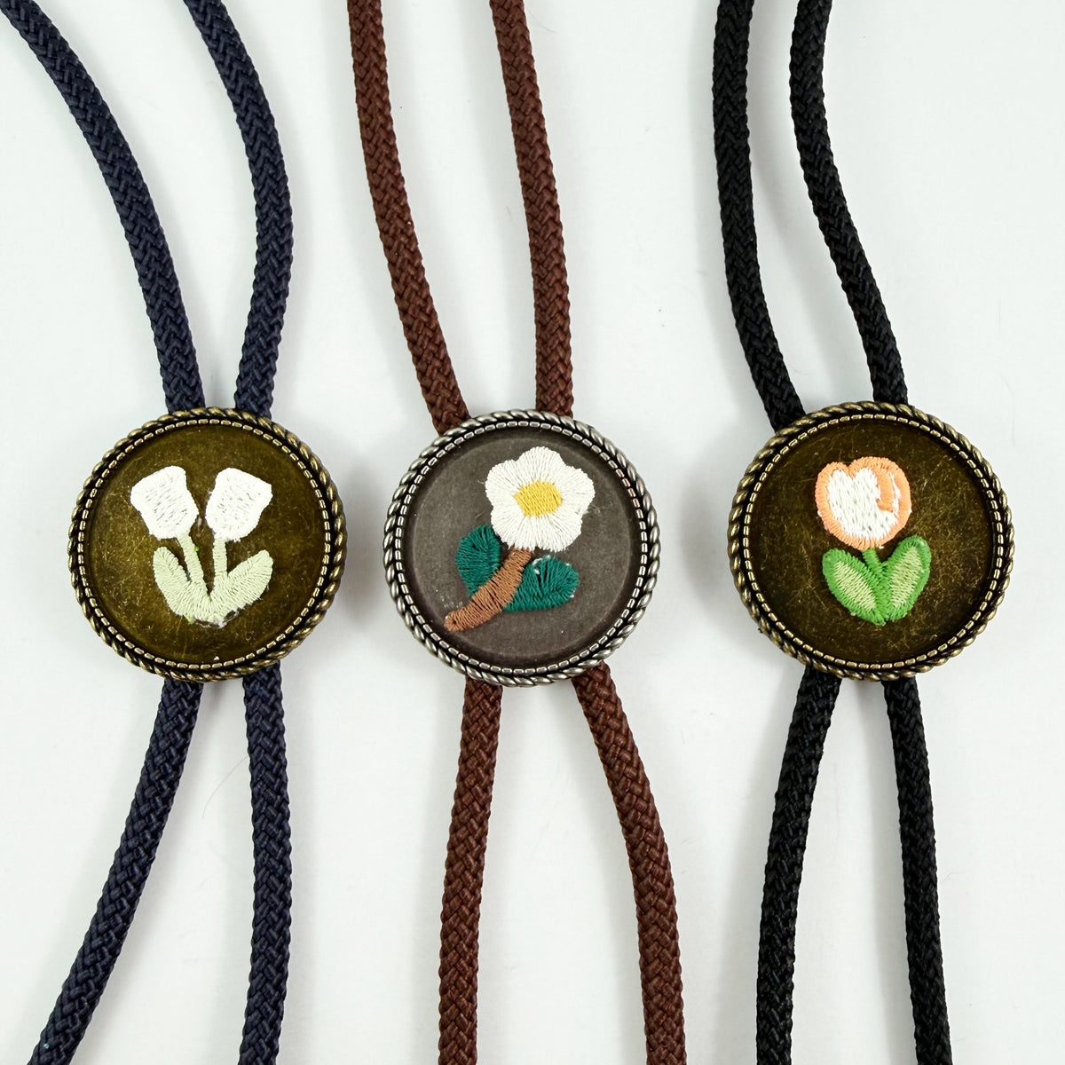 “Wildflower” Embroidery Bolo Ties