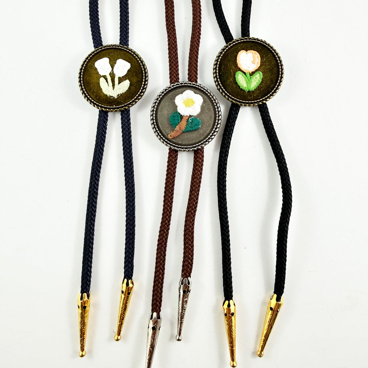 “Wildflower” Embroidery Bolo Ties