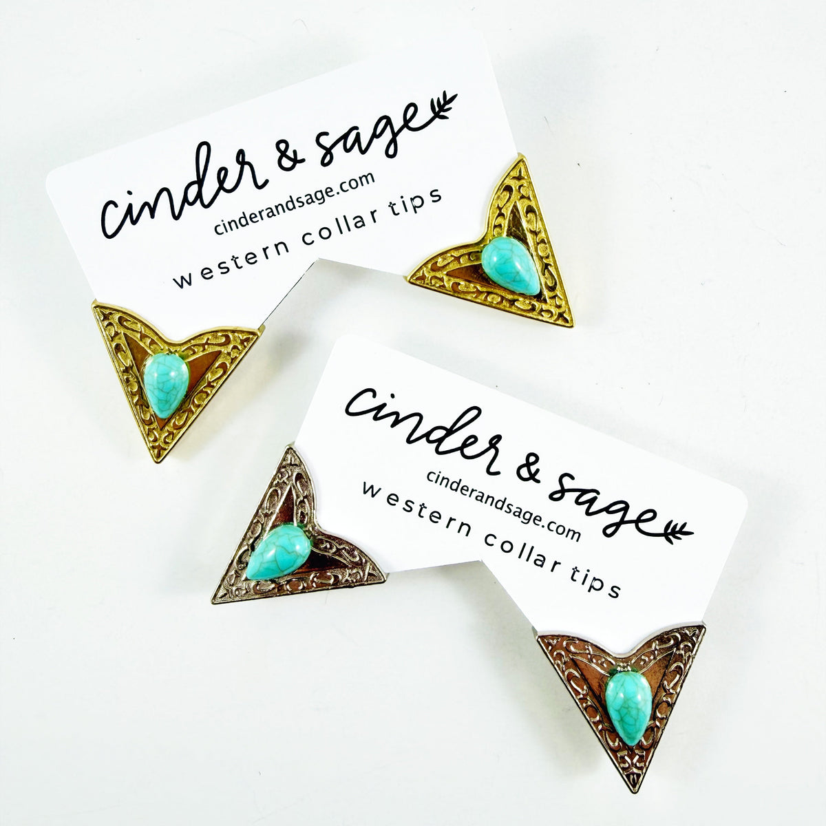 “Yuma” Turquoise Collar Tips