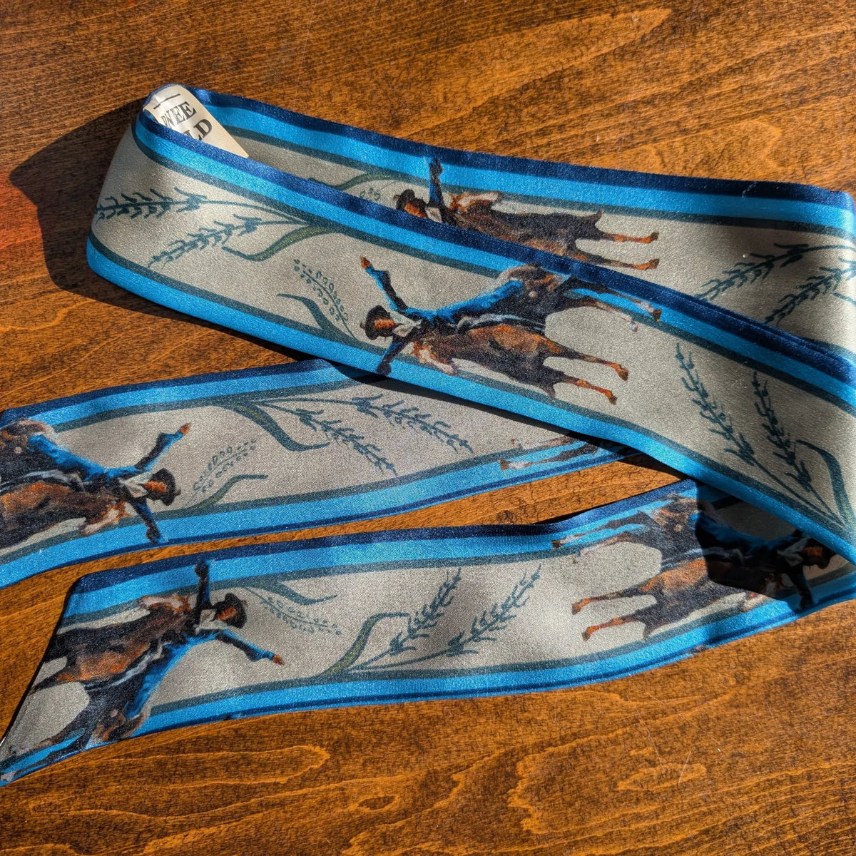Flores La Due Blue Silk Twilly