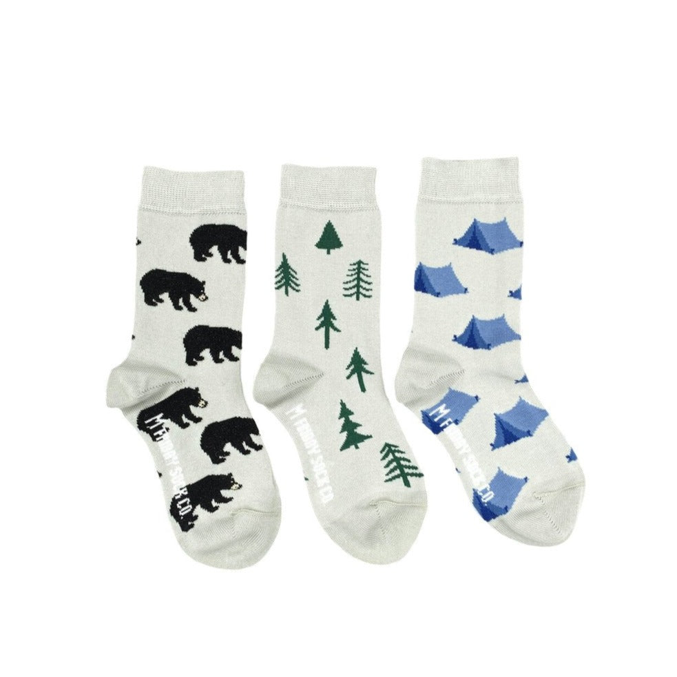 Kid&#39;s Socks - Age 5-7 - Bears/Trees/Tents  (3-Pack)