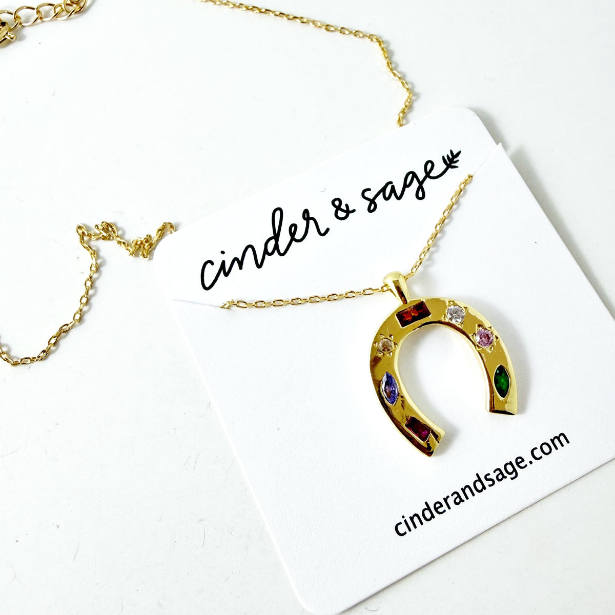 “Lucky Gem” Horseshoe Necklace