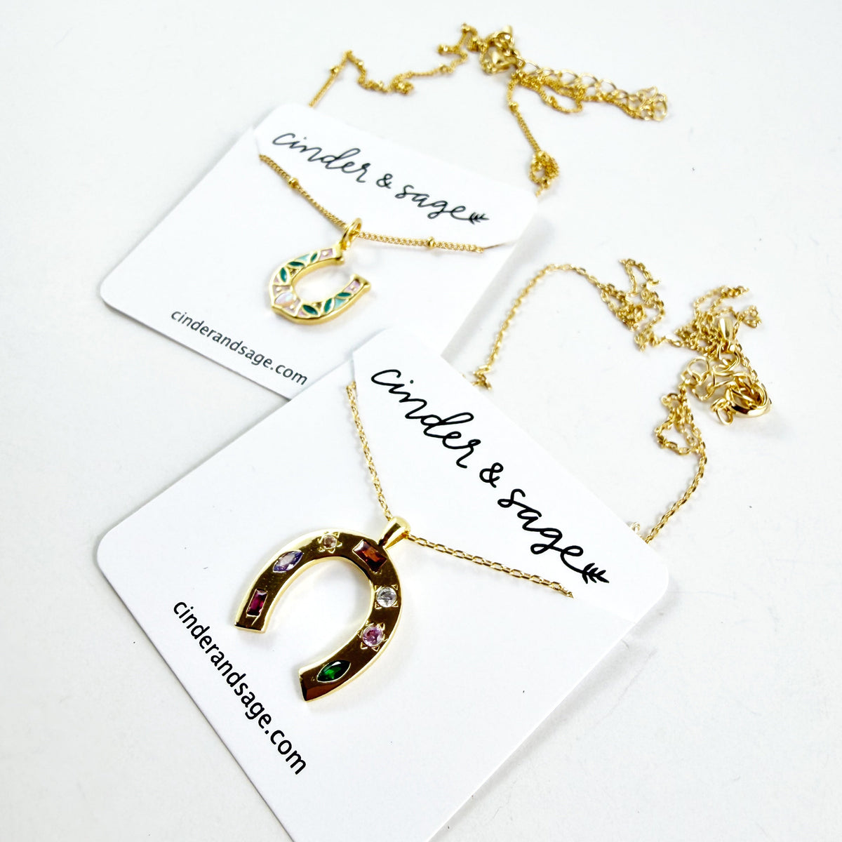 “Lucky Gem” Horseshoe Necklace