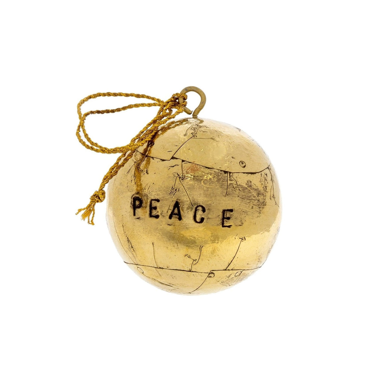 &quot;Peace&quot; Stamped Ball Ornaments - Gold &amp; Silver