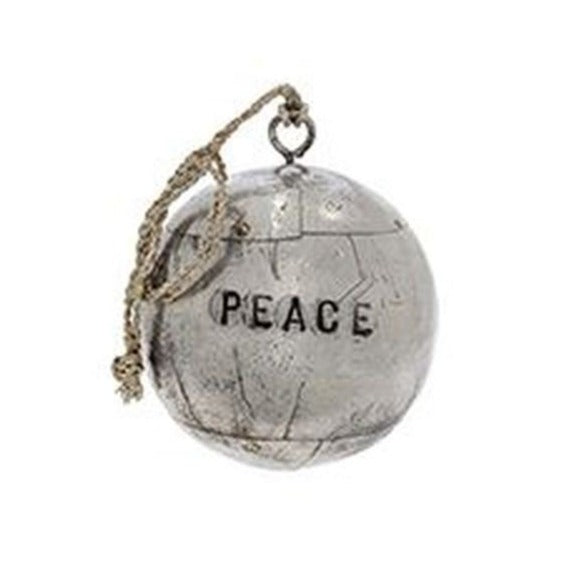 &quot;PEACE&quot; Stamped Ball Ornaments - Gold &amp; Silver