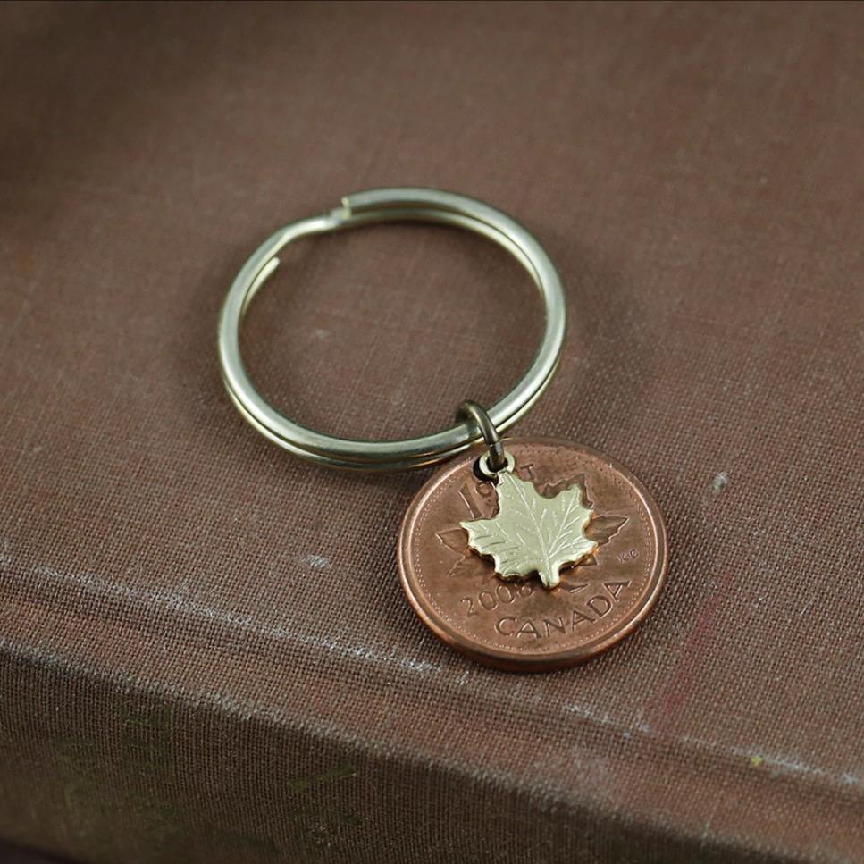 &quot;O&#39;Canada&quot; Penny Key Chain - Choose your penny year!