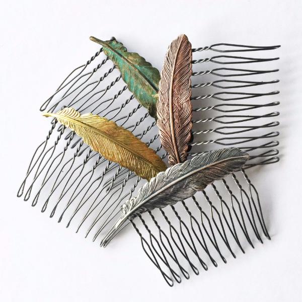 &quot;Floating Feather&quot; Hair Combs