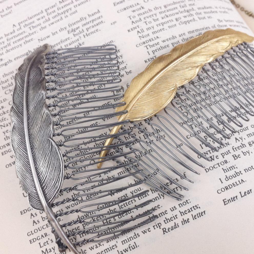 &quot;Quill Feather&quot; Hair Comb