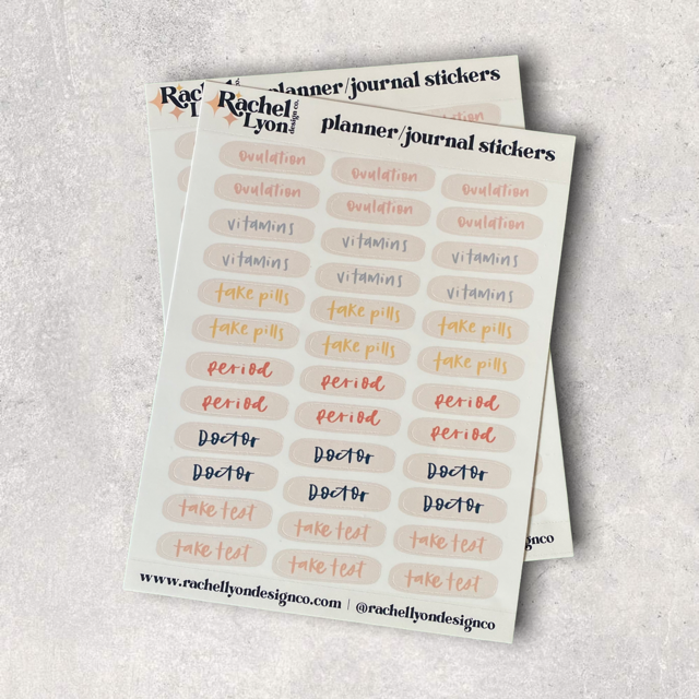 Ovulation Tracking + Family Planning Sticker Sheets