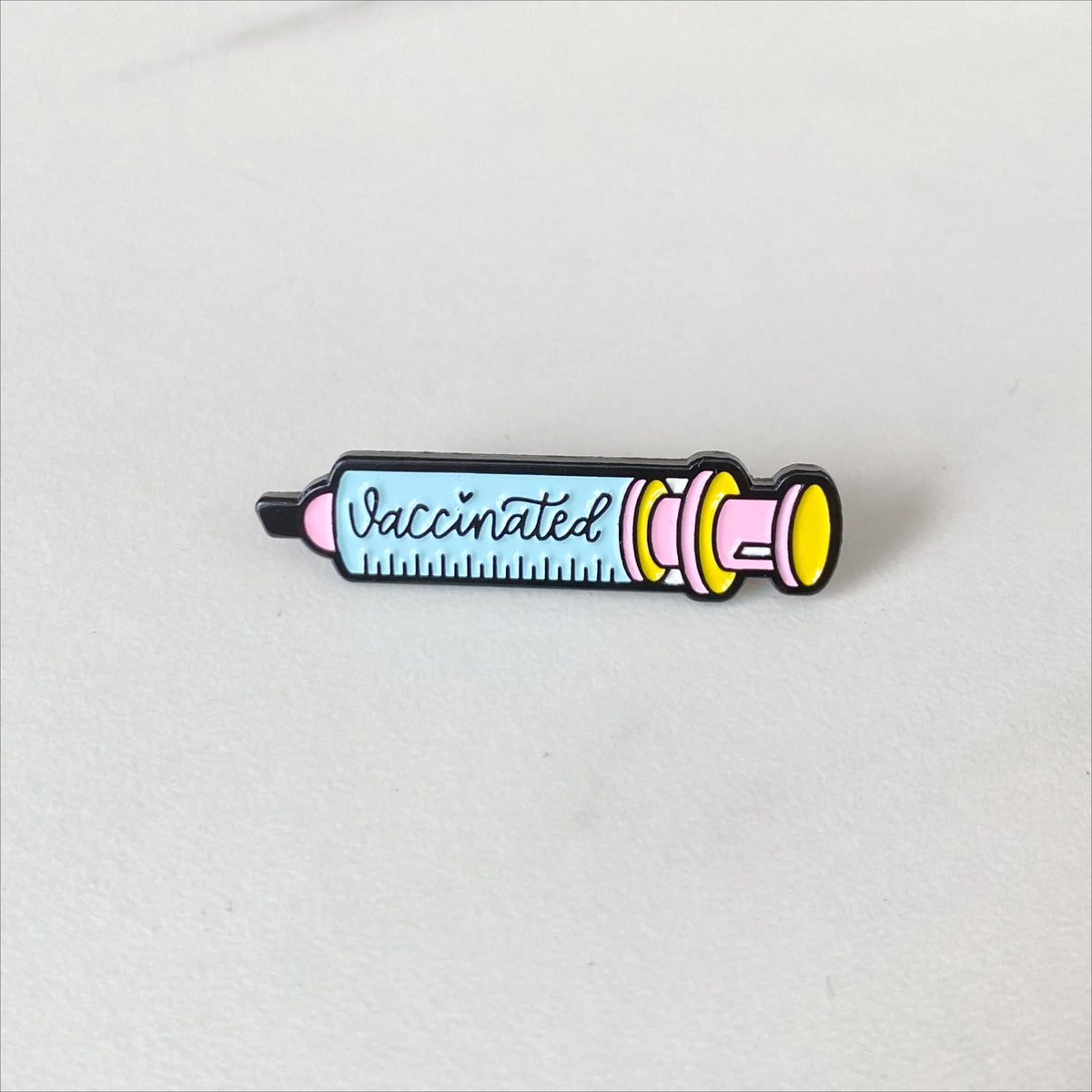 &quot;Vaccinated&quot; Enamel Pins