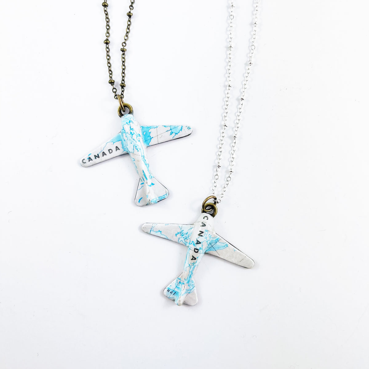 *Ready-Made* Map Plane Necklaces