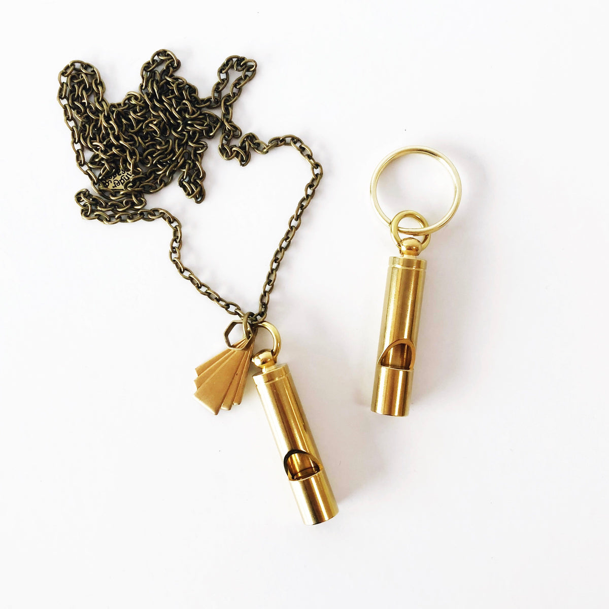 Mini Whistle Necklace | Blue Enamel Pendant and Chain