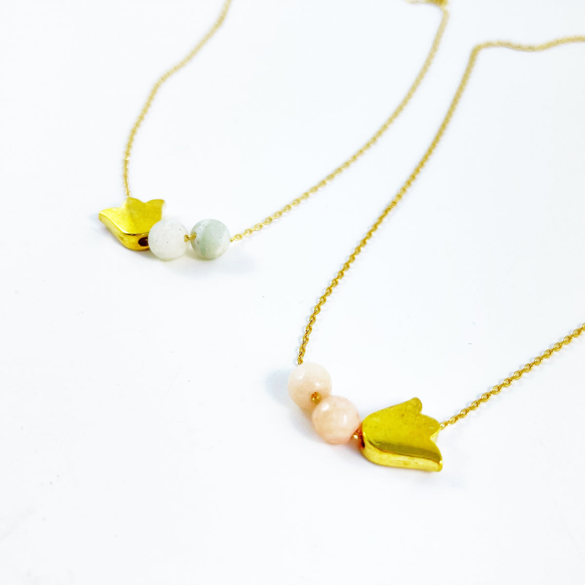 “Springtime in Holland” Tulip / Gemstone Necklace