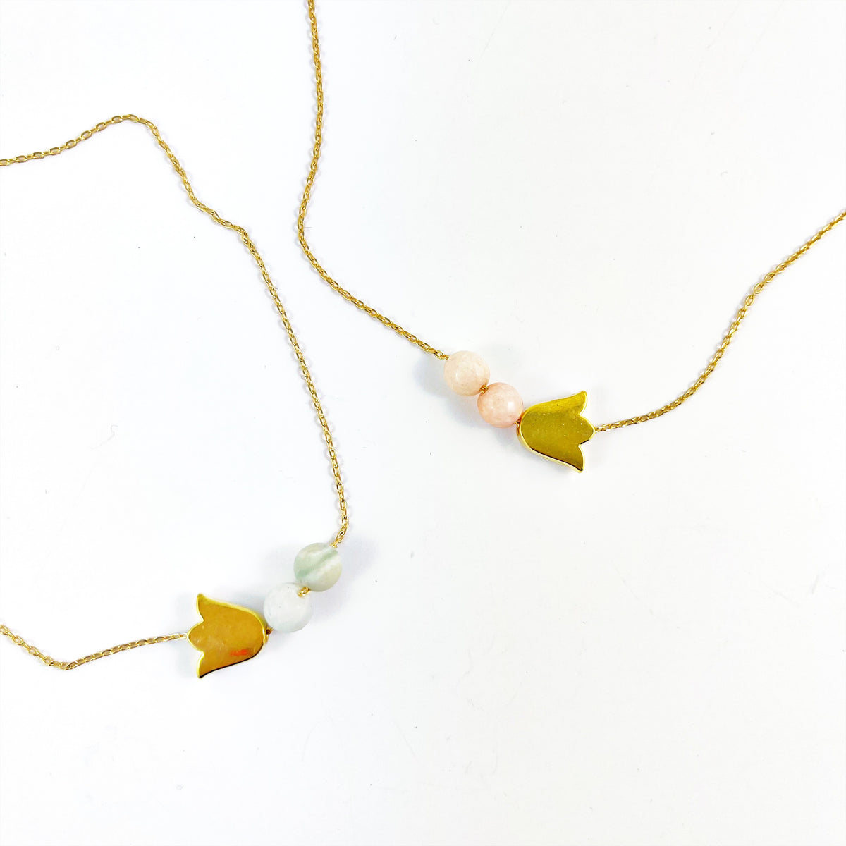 “Springtime in Holland” Tulip / Gemstone Necklace