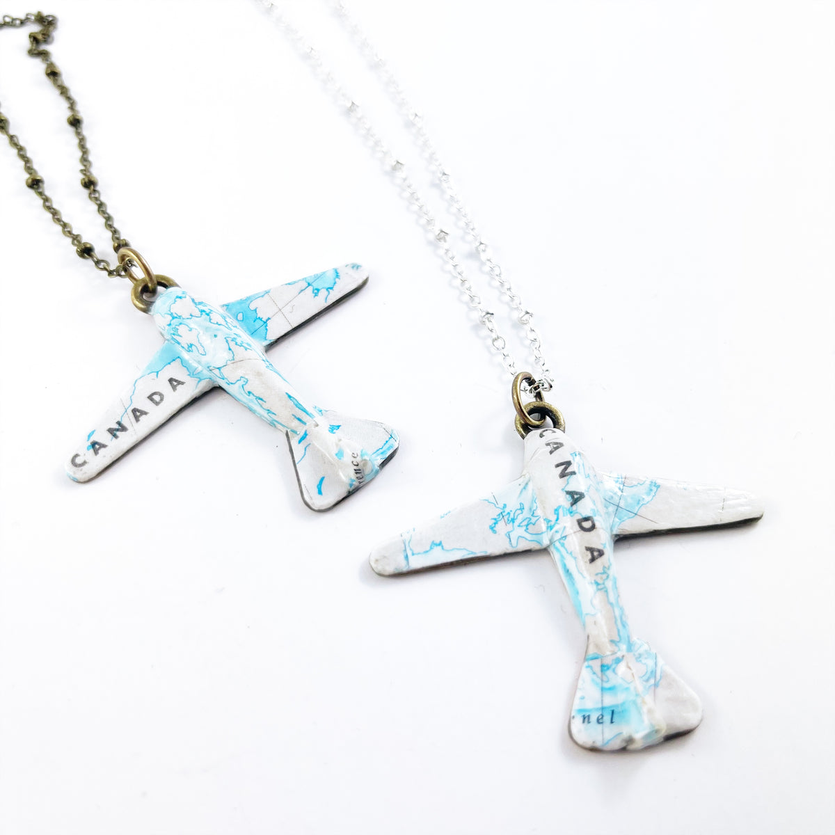 *Ready-Made* Map Plane Necklaces