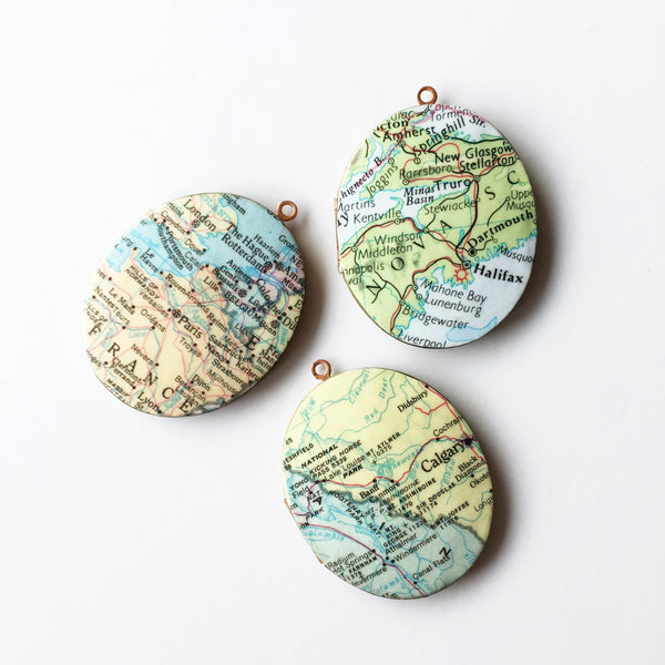 Custom Map Locket Necklaces - Cinder & Sage